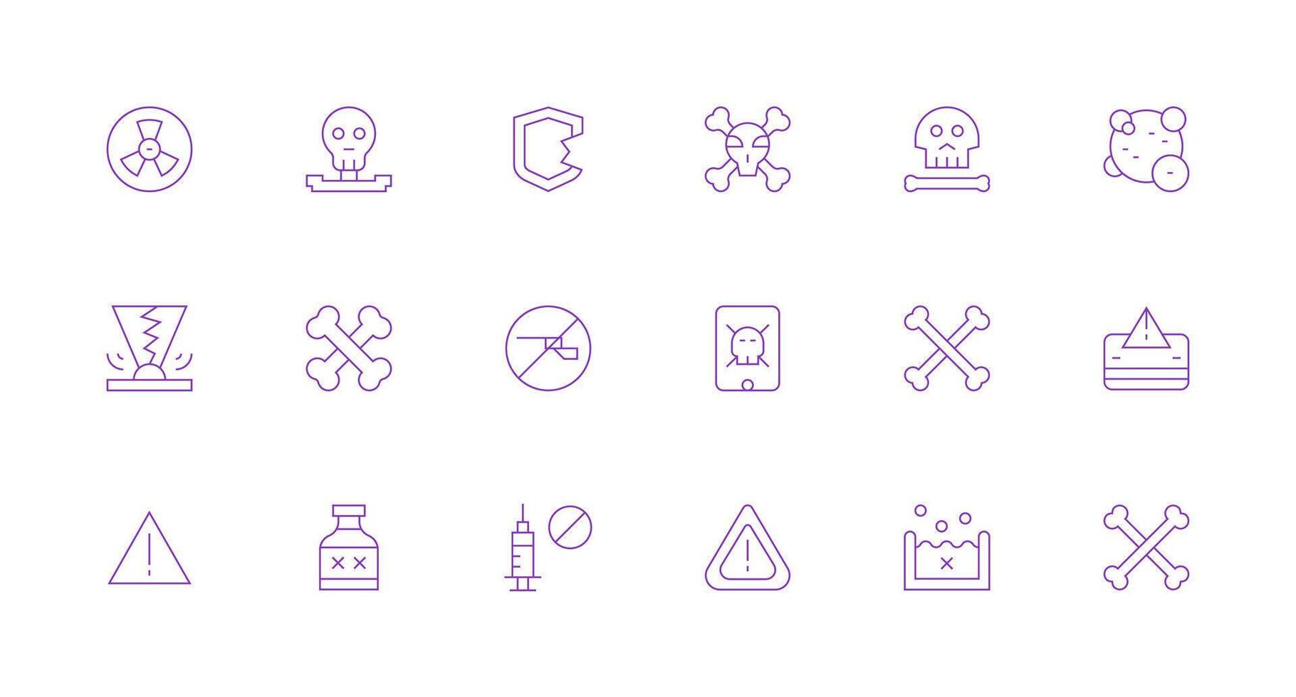 18 Minimal Line Icons for Unsafe Graphics Scalable Icons for All Themes vector