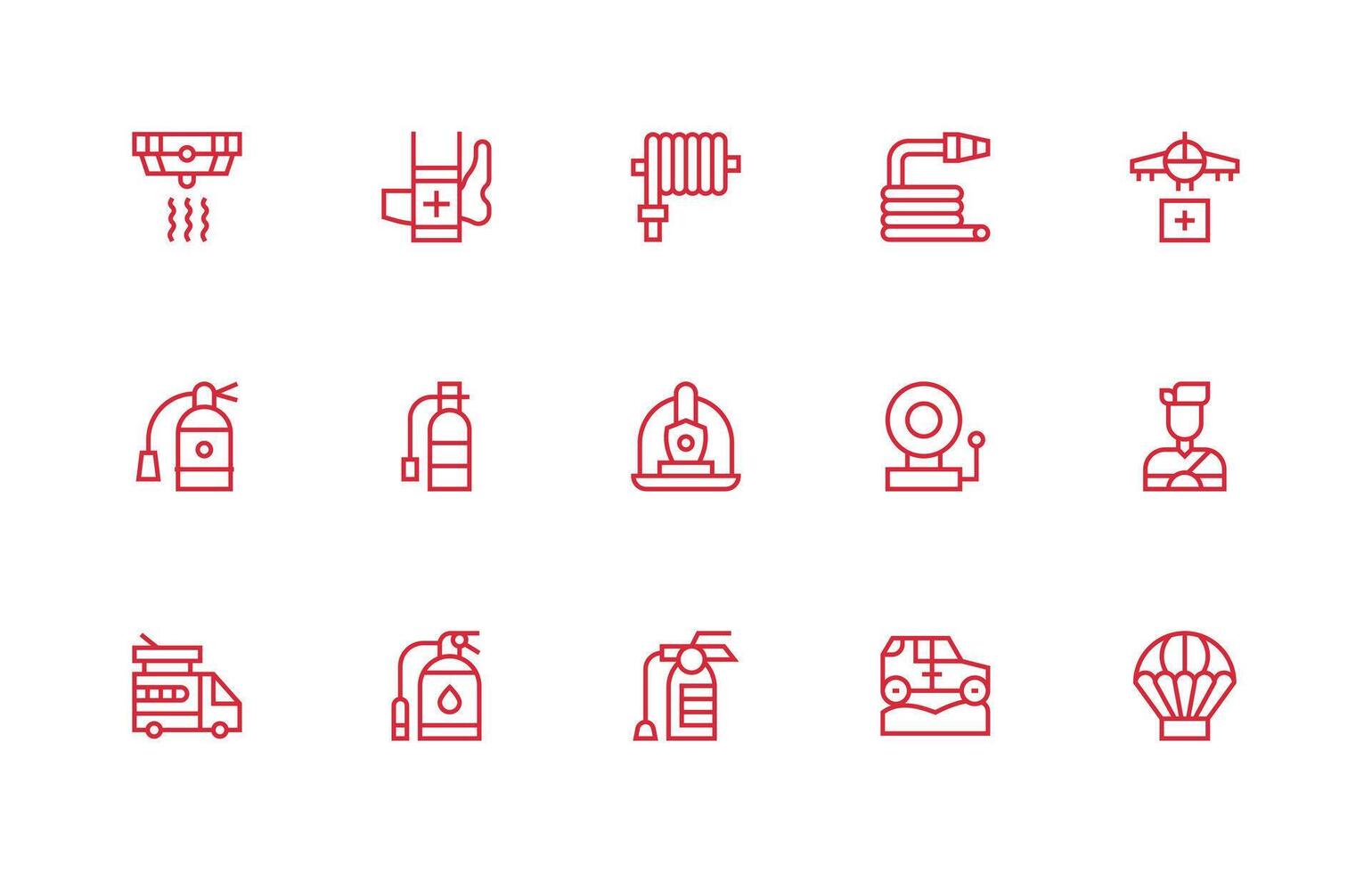 15 Emergency Response Icons in Regular Line Aesthetic Functional Icon Series vector