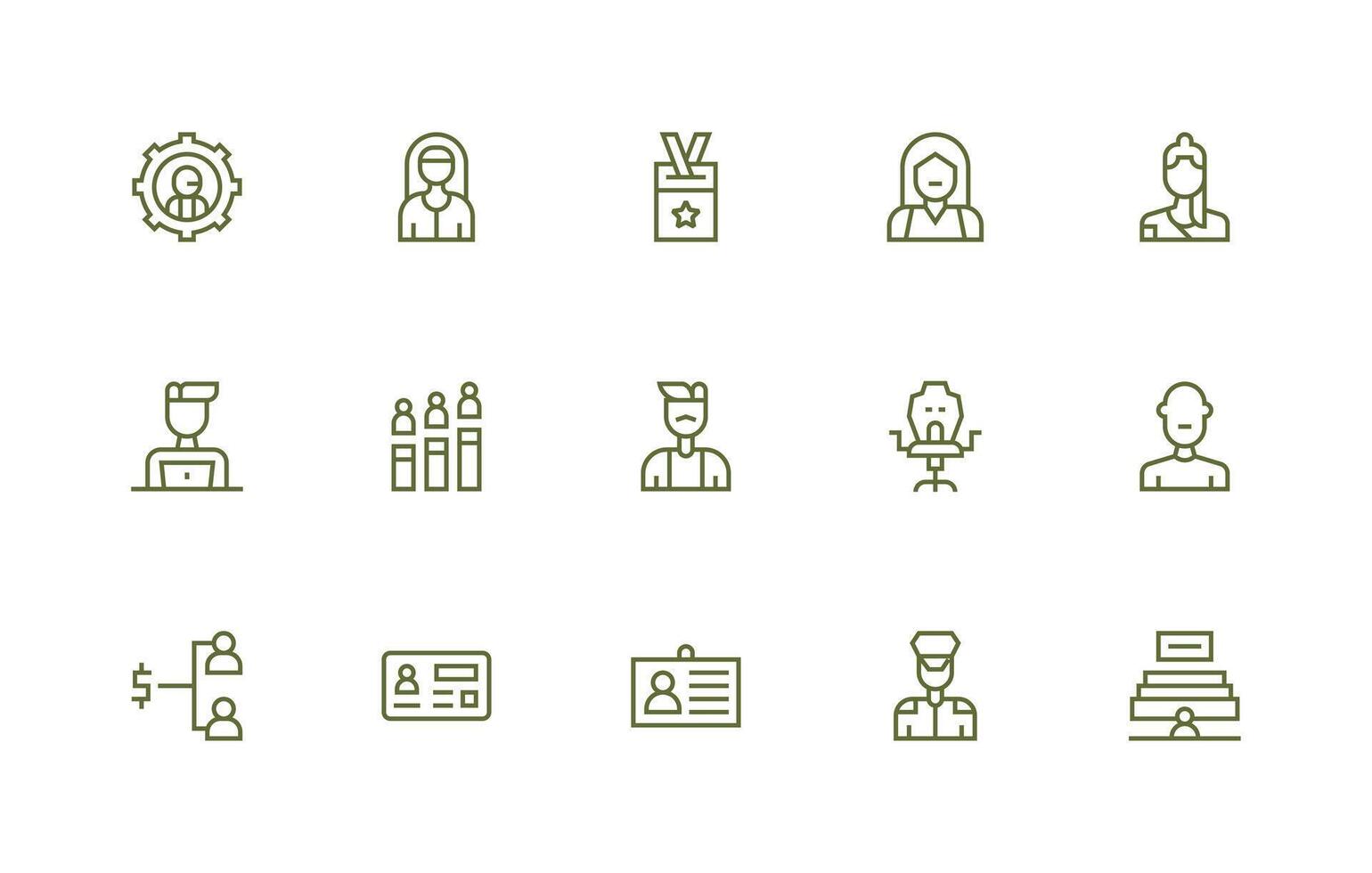 Regular Line Icons from Employee Set with 15 Vectors Style Icon Set