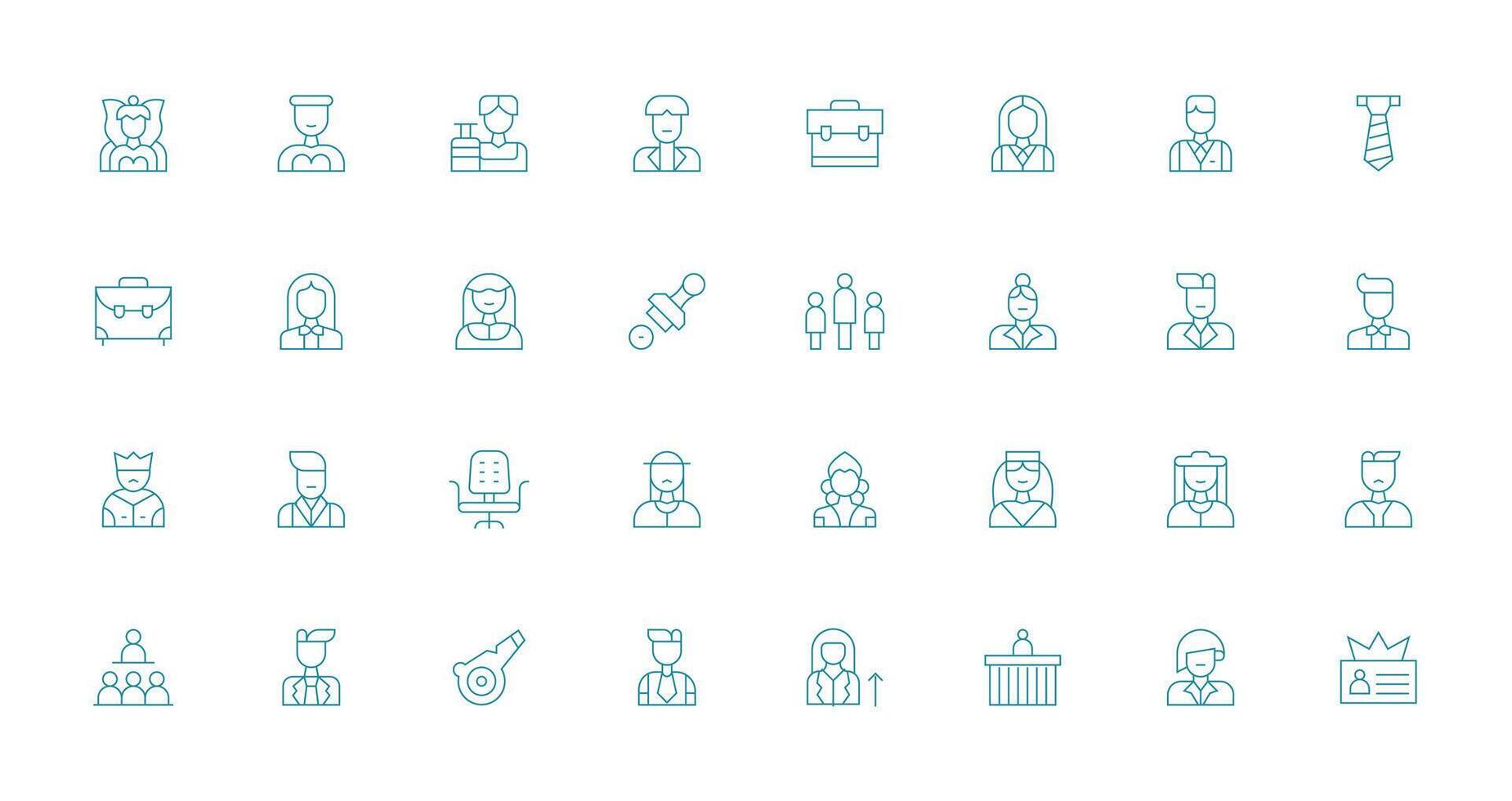 32 Thin Line Style Icons from Executive Collection Scalable Icons for Cross-Platform Interfaces vector