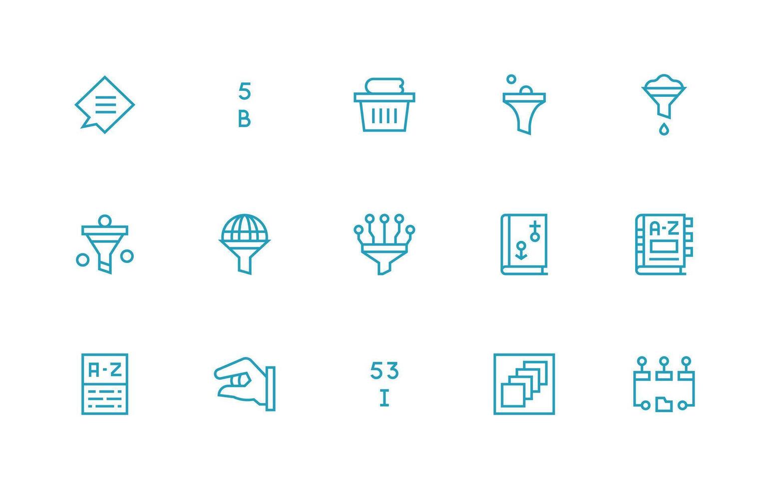 Regular Line Style Sorting Icons with 15 Vectors Fully Editable Icon Set for Web