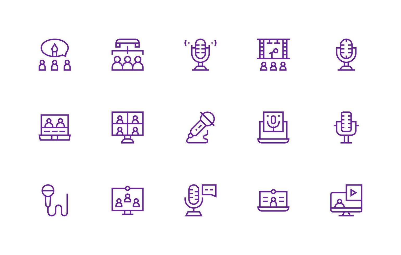15 Regular Line Style Icons from Webinar Collection Functional Icon Series vector