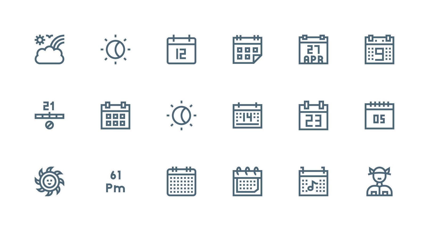 Strong Stroke Line Icons from Day Set with 18 Vectors All Device Compatible Icon Set