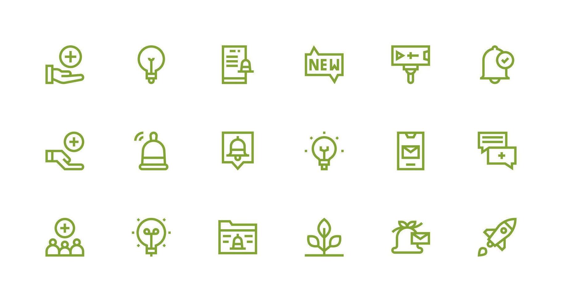 New Set with 18 Strong Stroke Line Icons All Device Compatible Icon Set vector