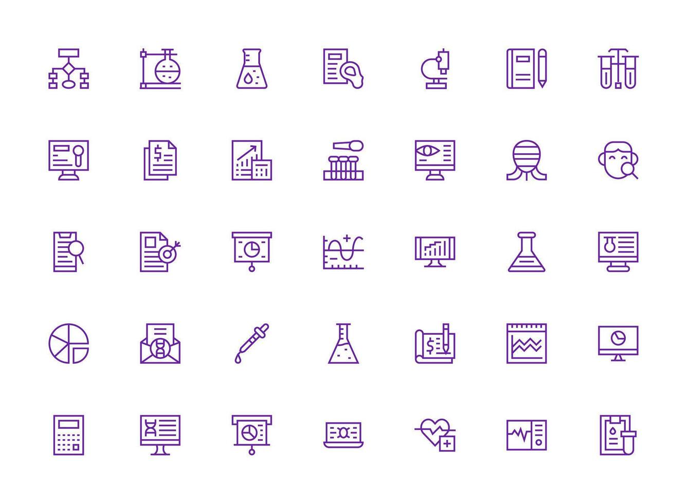 35 Regular Clean Line Vectors for Analysis Theme Clean Icon Collection for Web Use