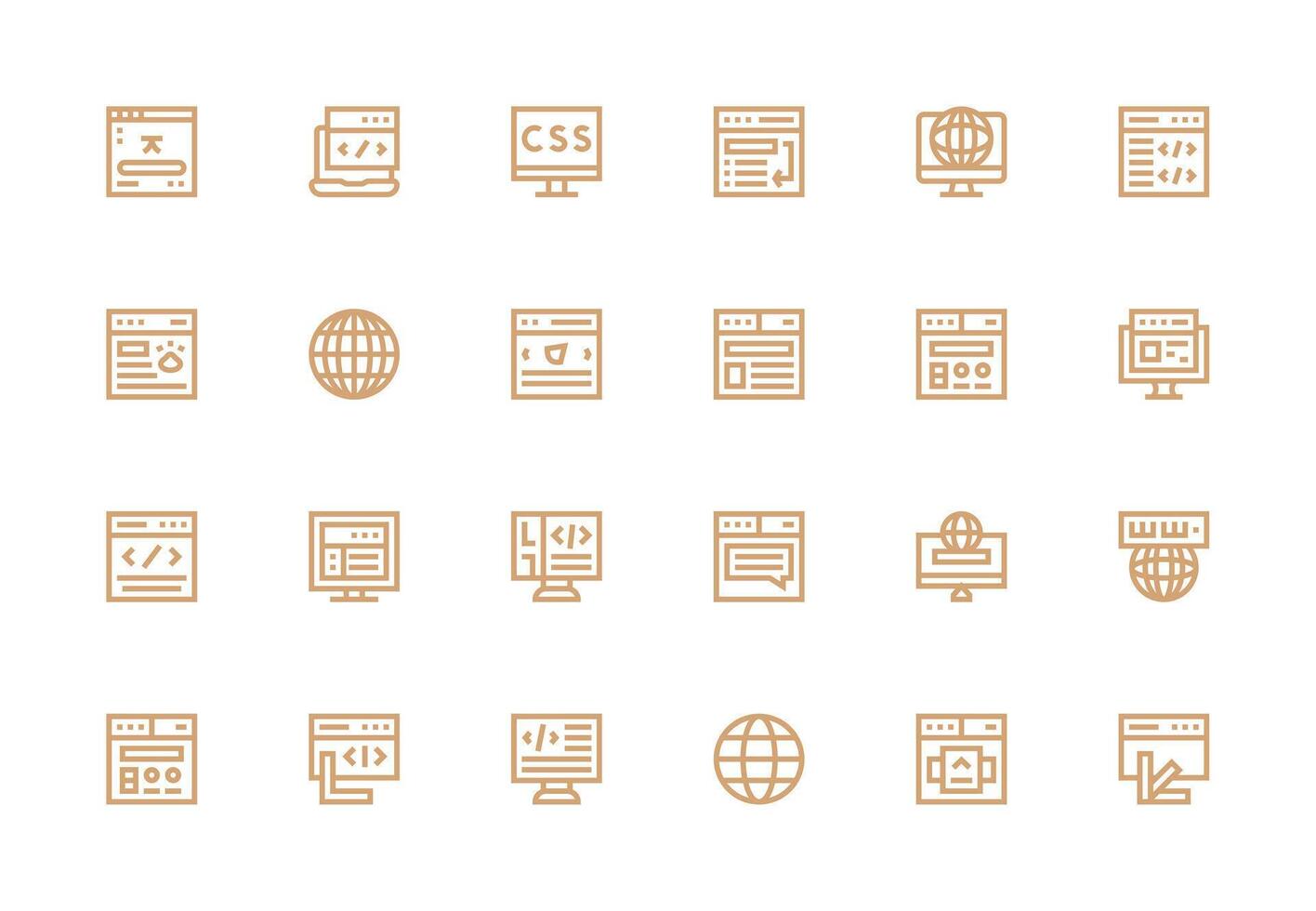 Thick Line Line Icons from Browser Set with 24 Vectors Scalable Icons for Cross-Platform Interfaces