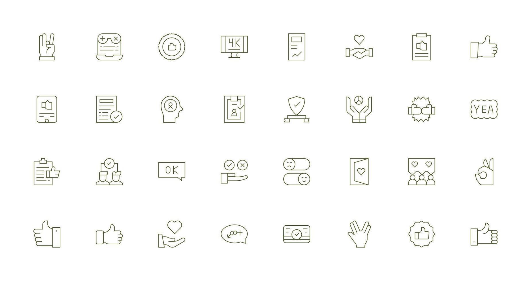 Thin Line Icons from Acceptance Set with 32 Vectors Smart Icon Collection