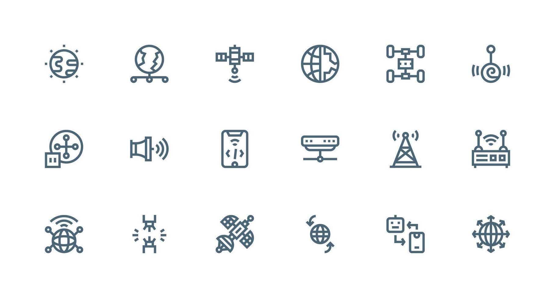 Strong Stroke Line Icons from Transmission Set with 18 Vectors Essential Icons for Rapid UI Building