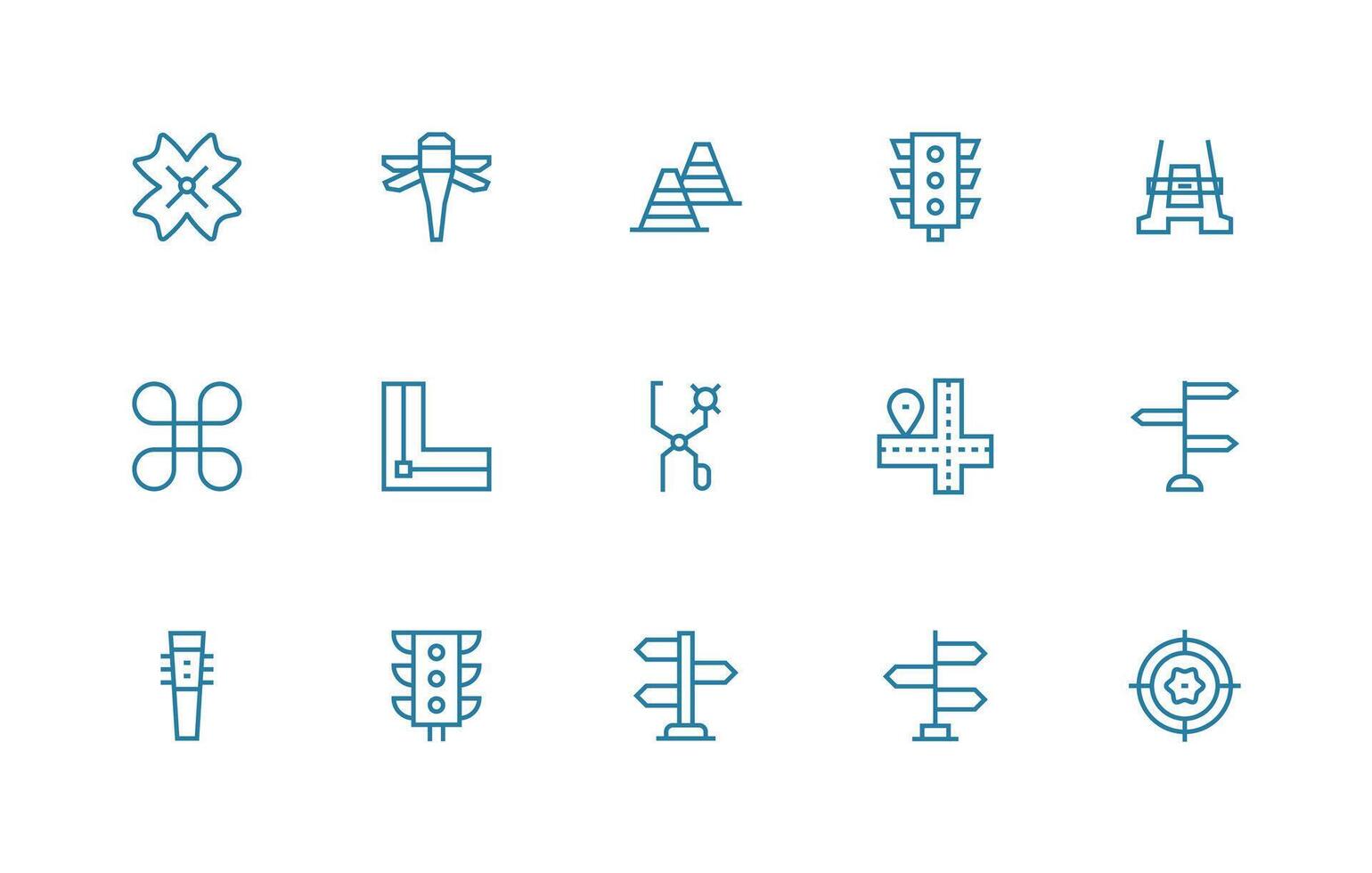15 Regular Line Vectors for Intersection Theme High-Quality Icon Pack