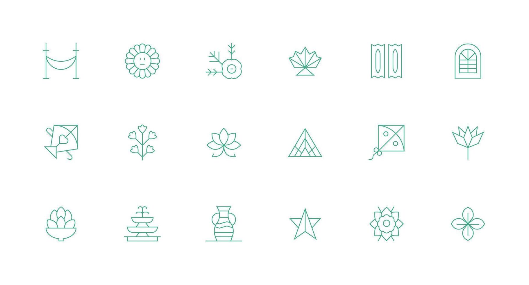 Minimal Line Style Decorative Icons with 18 Vectors Core Icon Collection for Daily Tasks