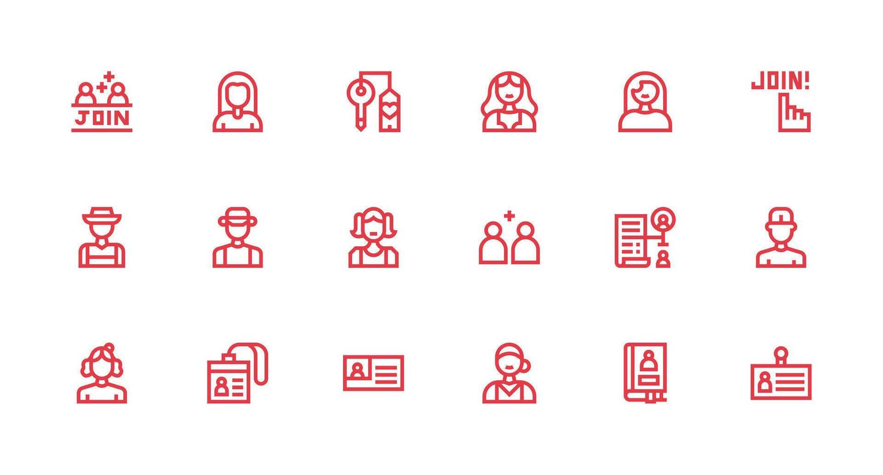 Strong Stroke Line Icons from Membership Set with 18 Vectors Multi-Style Icons for Creative Projects