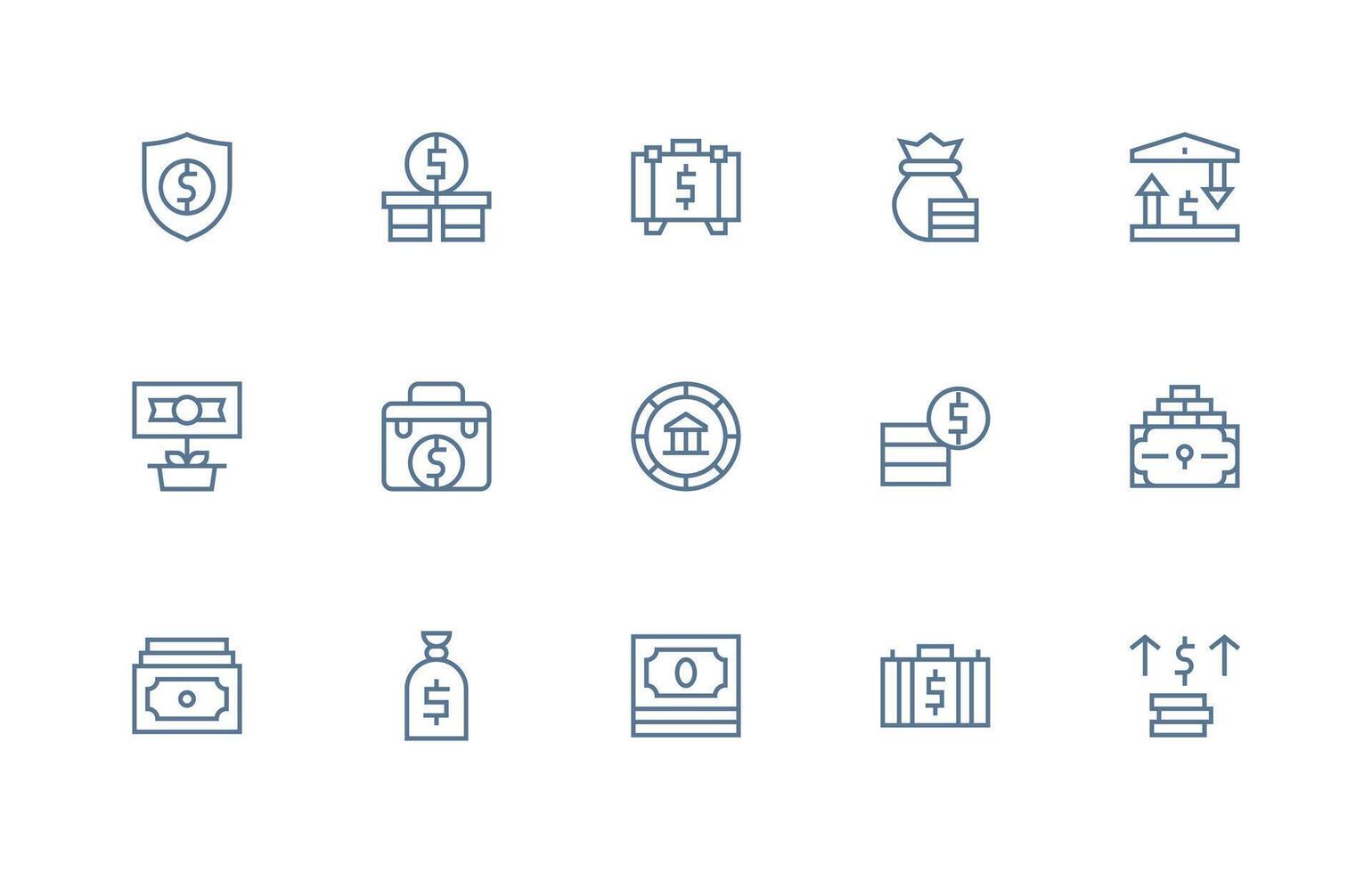 15 Regular Line Style Icons from Assets Collection Lightweight Icon Series for Fast Prototypes vector