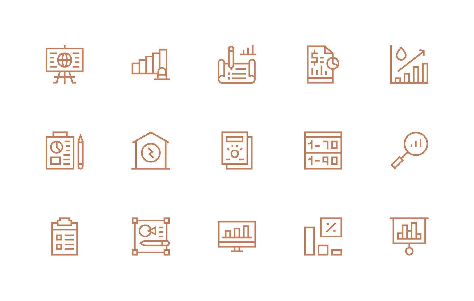 Regular Line Icons from Statistics Set with 15 Vectors Simple Icon Pack