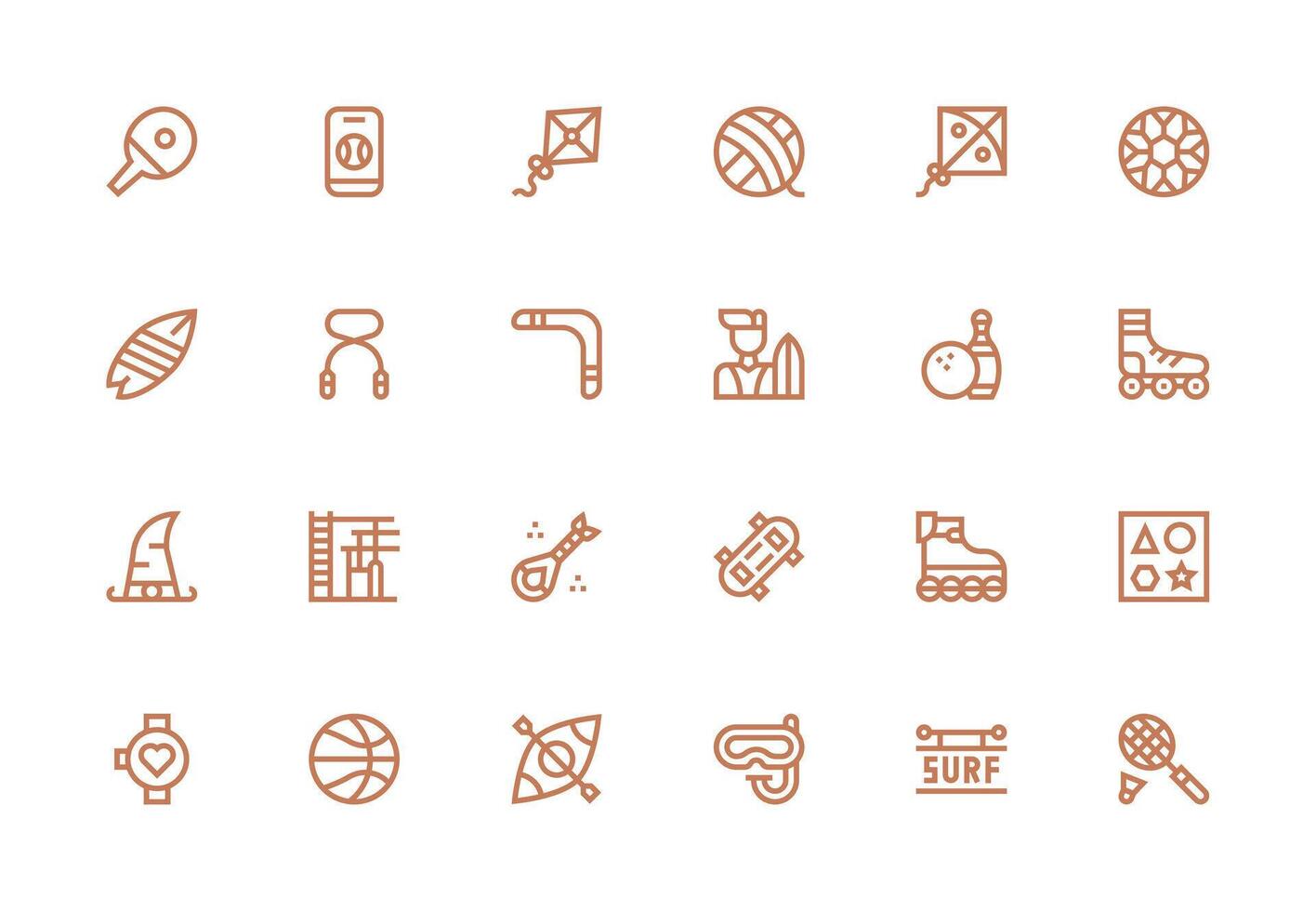 Activity Icon Collection with 24 Thick Line Line Designs Clean Icon Collection for Web Use vector