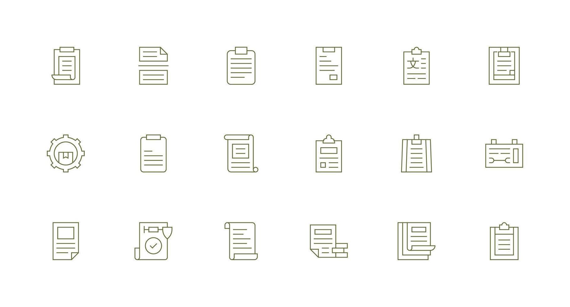 18 Minimal Line Style Icons from Guidelines Collection Dashboard Icon Series vector