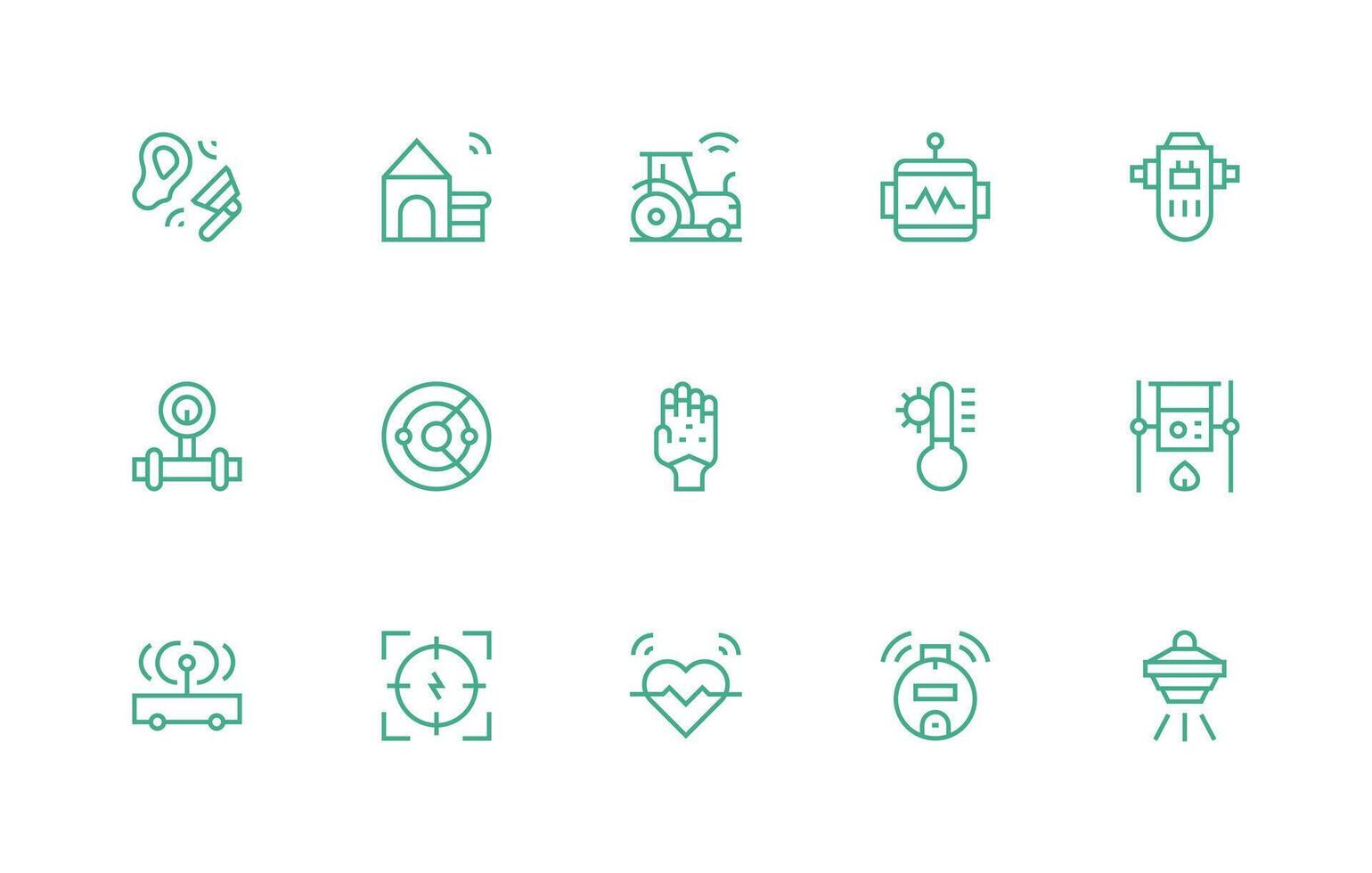 15 sensor íconos en regular línea estético reutilizable icono conjunto vector