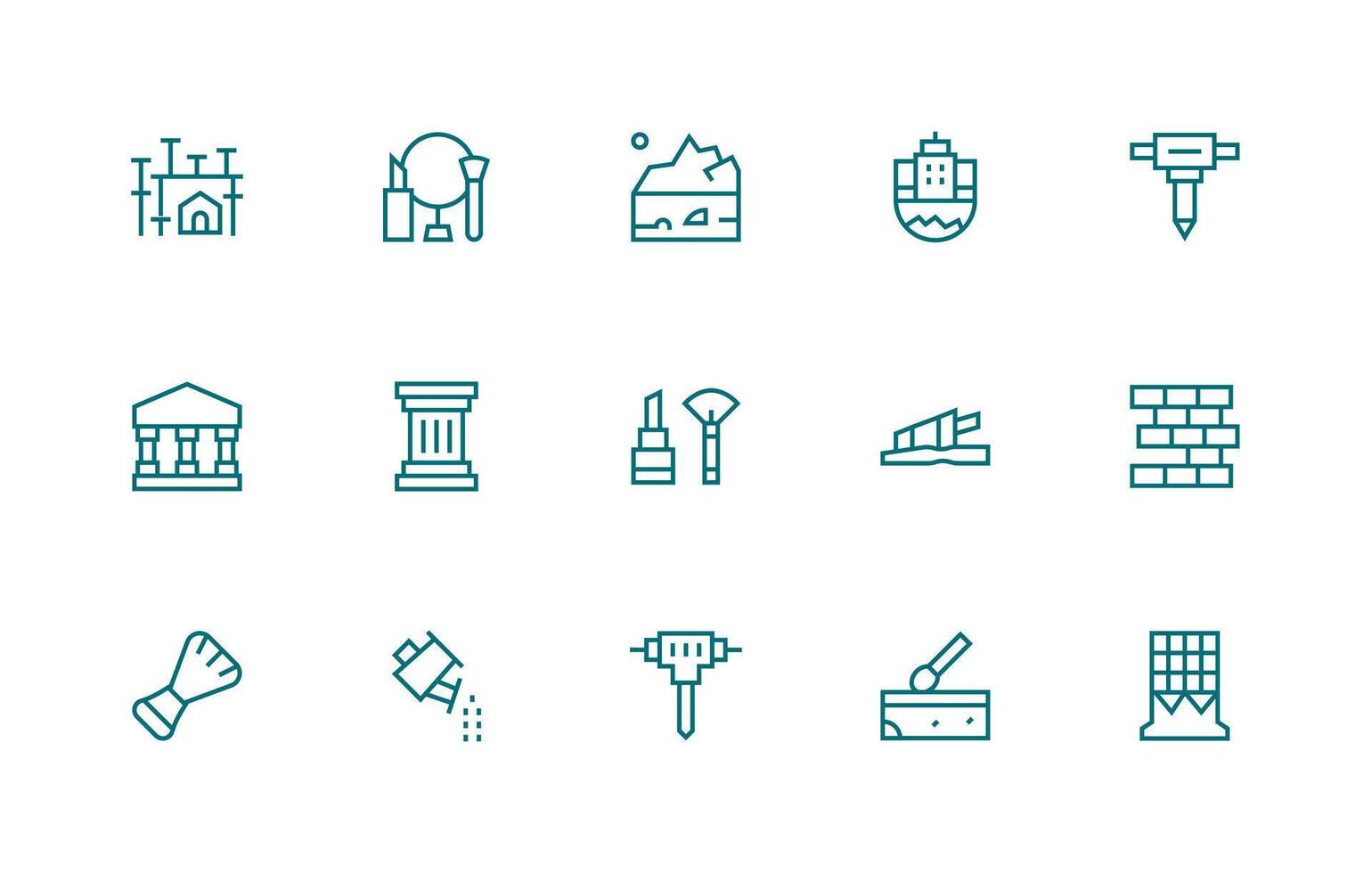 Foundation Set with 15 Regular Line Icons Clear and Concise Icon Set Collection vector