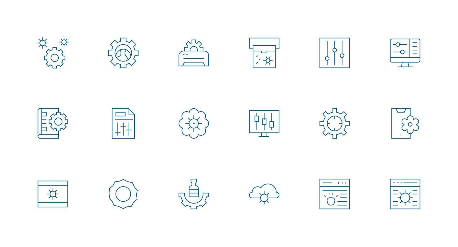 Minimal Line Style Parameters Icons with 18 Vectors Optimized Icon Pack for Digital Products