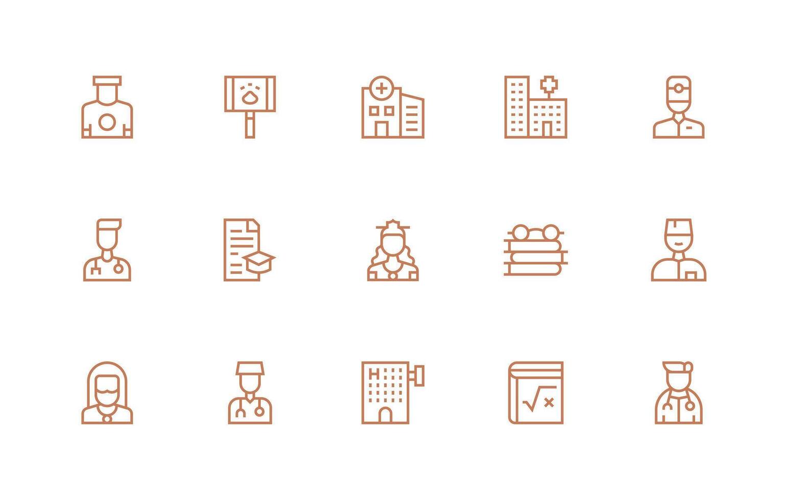 Regular Line Style Exam Icons with 15 Vectors Simplified Icon Pack for Visual Tools
