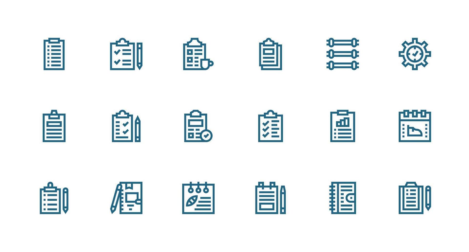 18 ToDo List Icons in Strong Stroke Line Aesthetic Web and App Icon Pack Collection vector
