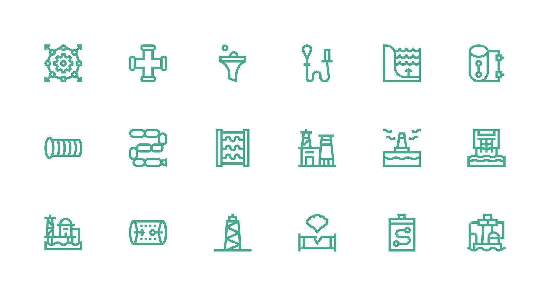 18 Strong Stroke Line Style Icons from Pipeline Collection Scalable Icon Pack vector