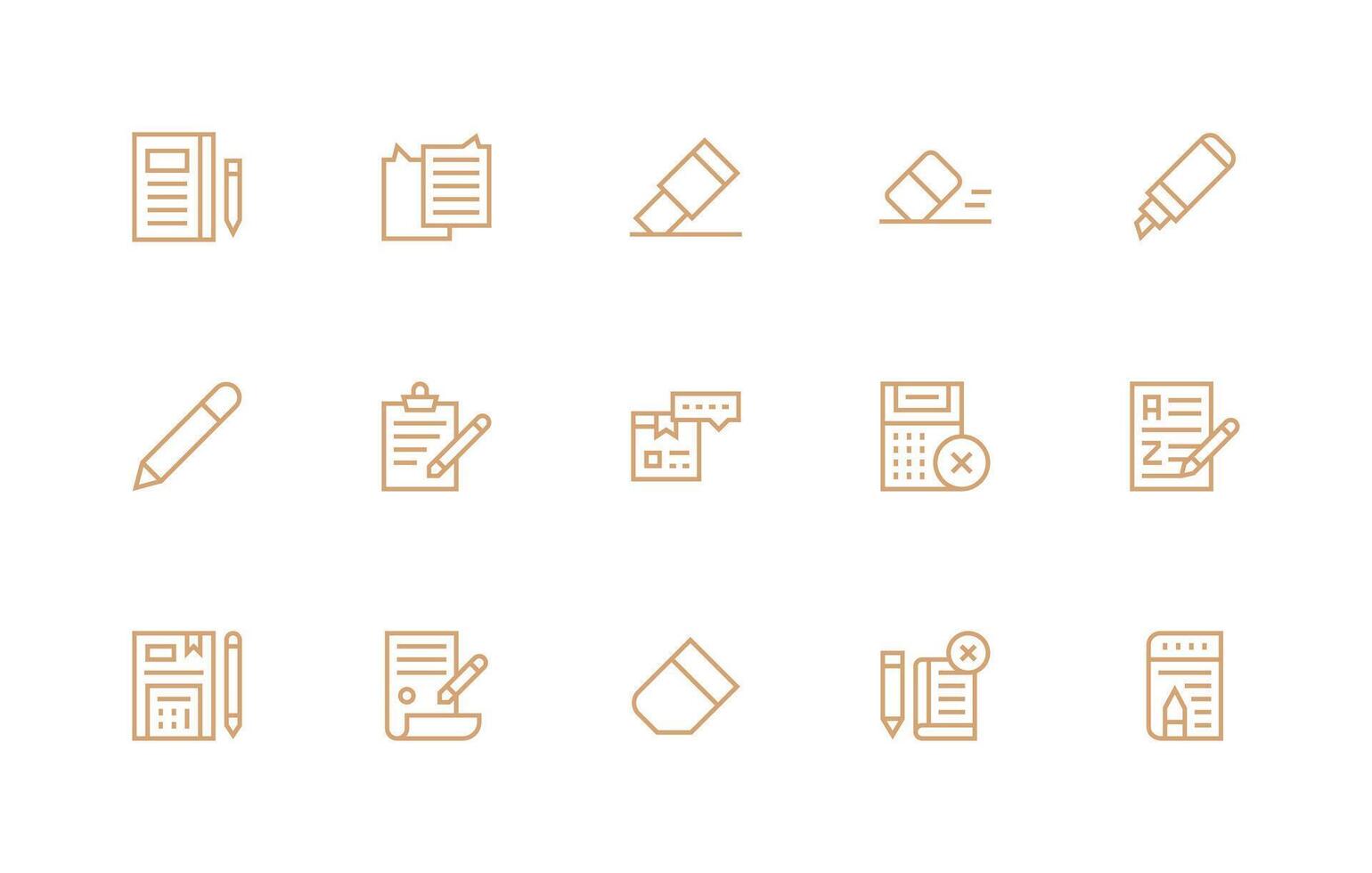 Regular Line Style Correction Icons with 15 Vectors Display Icon Pack