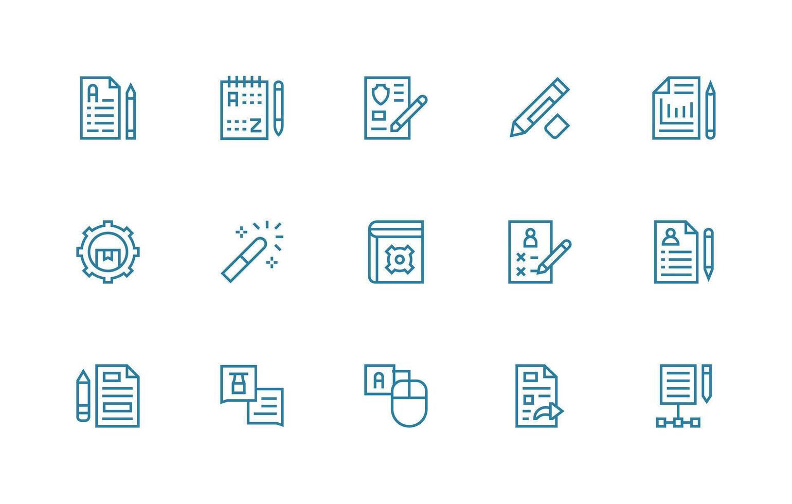 Edit Visual Pack containing 15 Regular Line Icons Neutral Style Icons for Any Project vector