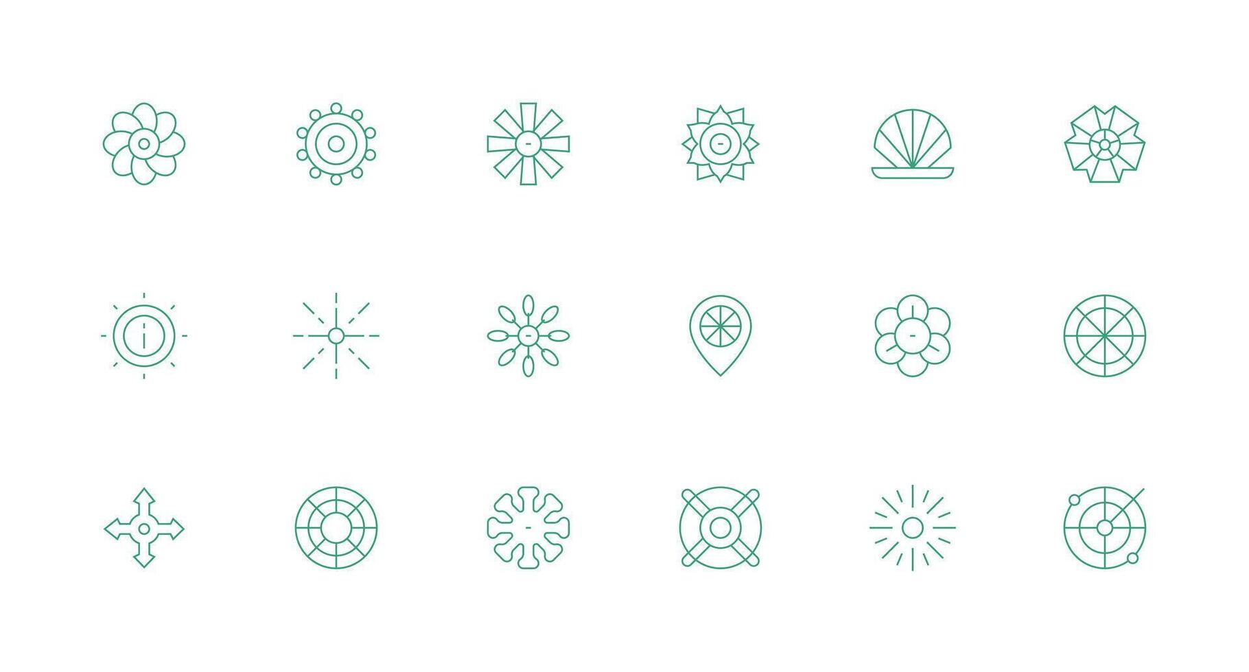 Radial including 18 Minimal Line Illustrations Clear and Concise Icon Set Collection vector