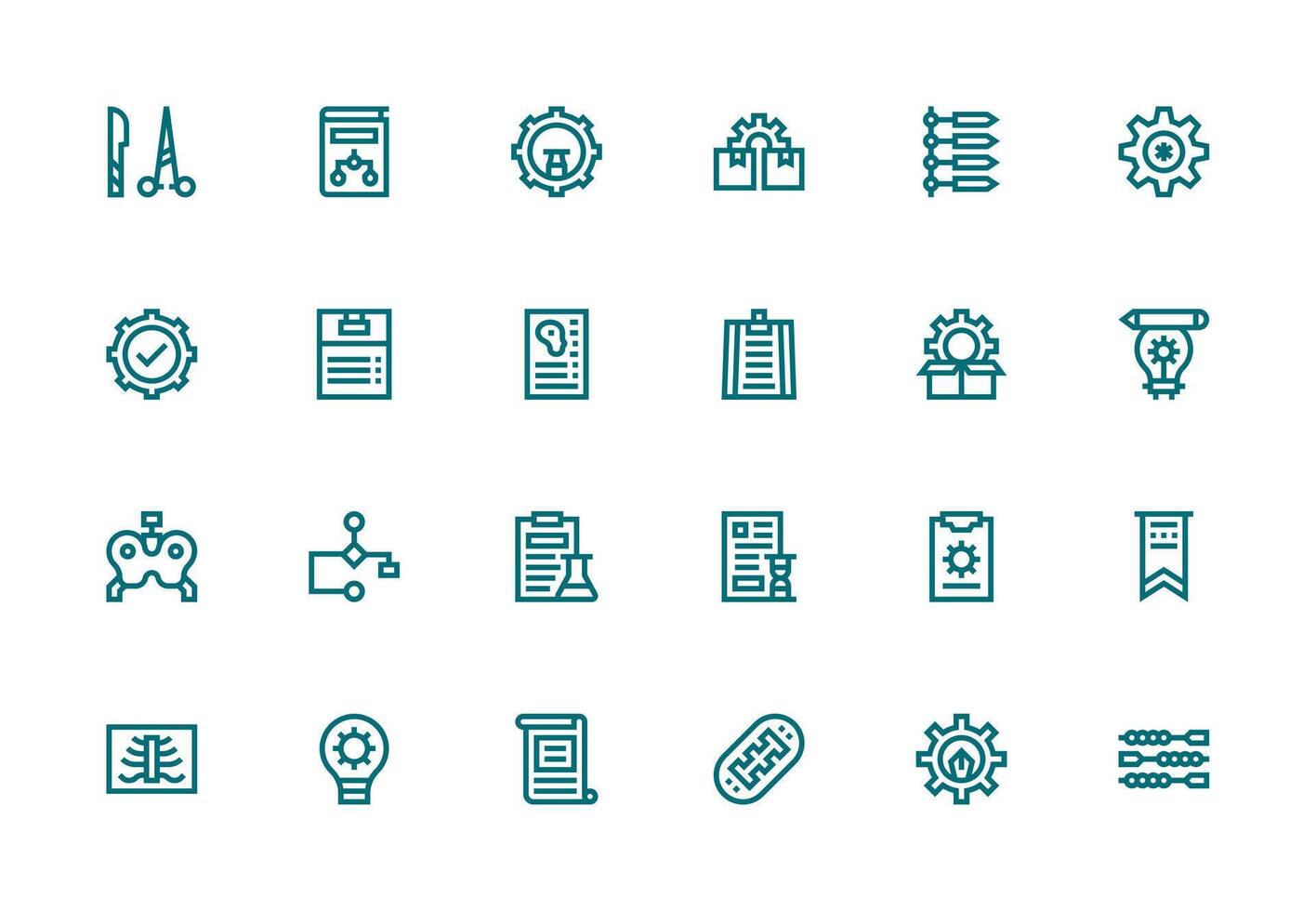 Procedure featuring 24 Icons in Thick Line Line Design User Interface Icons for Digital Products vector