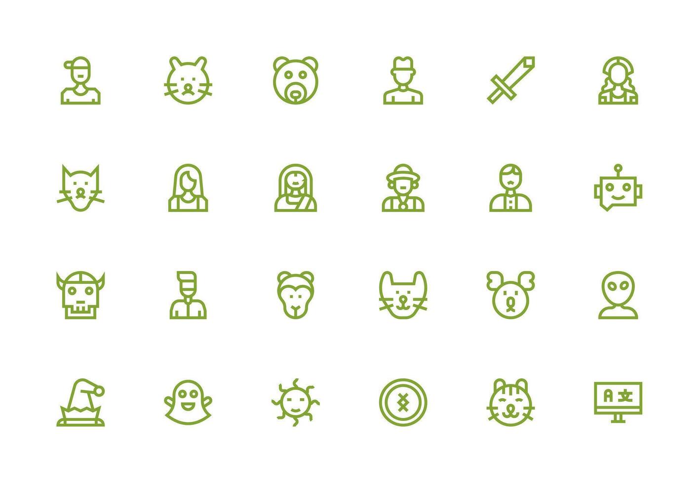 Character Set with 24 Thick Line Line Icons Interface Icons for Daily Use vector