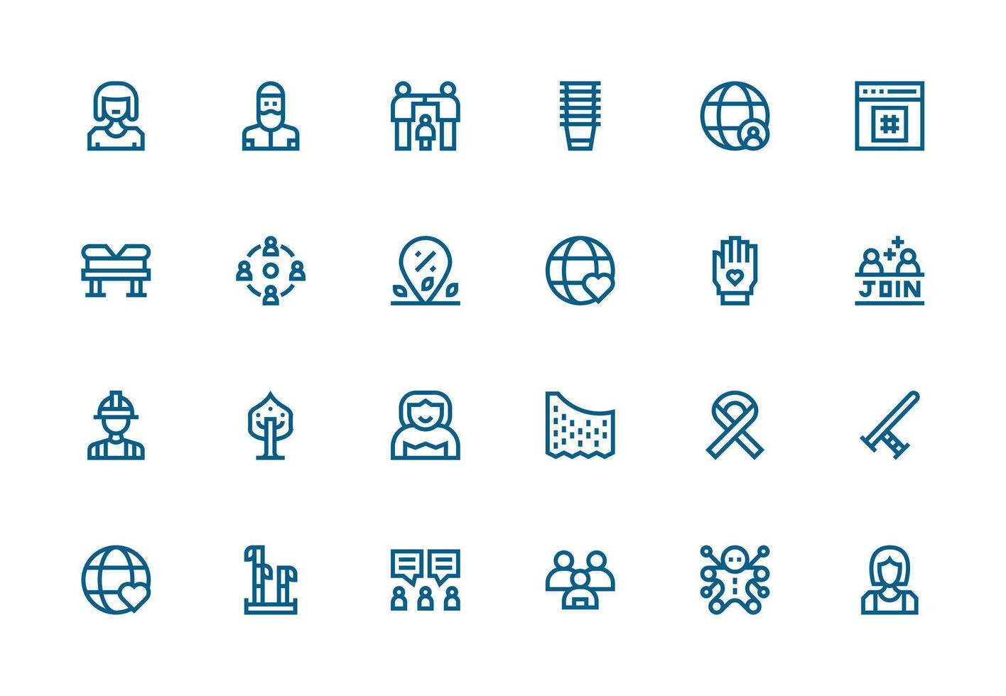 Community featuring 24 Icons in Thick Line Line Design Simple Icons for Interface and Wireframes vector