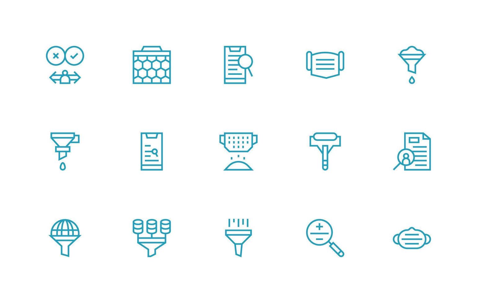 15 Filtering Icons in Regular Line Aesthetic Organized Icon Pack for Quick Access vector