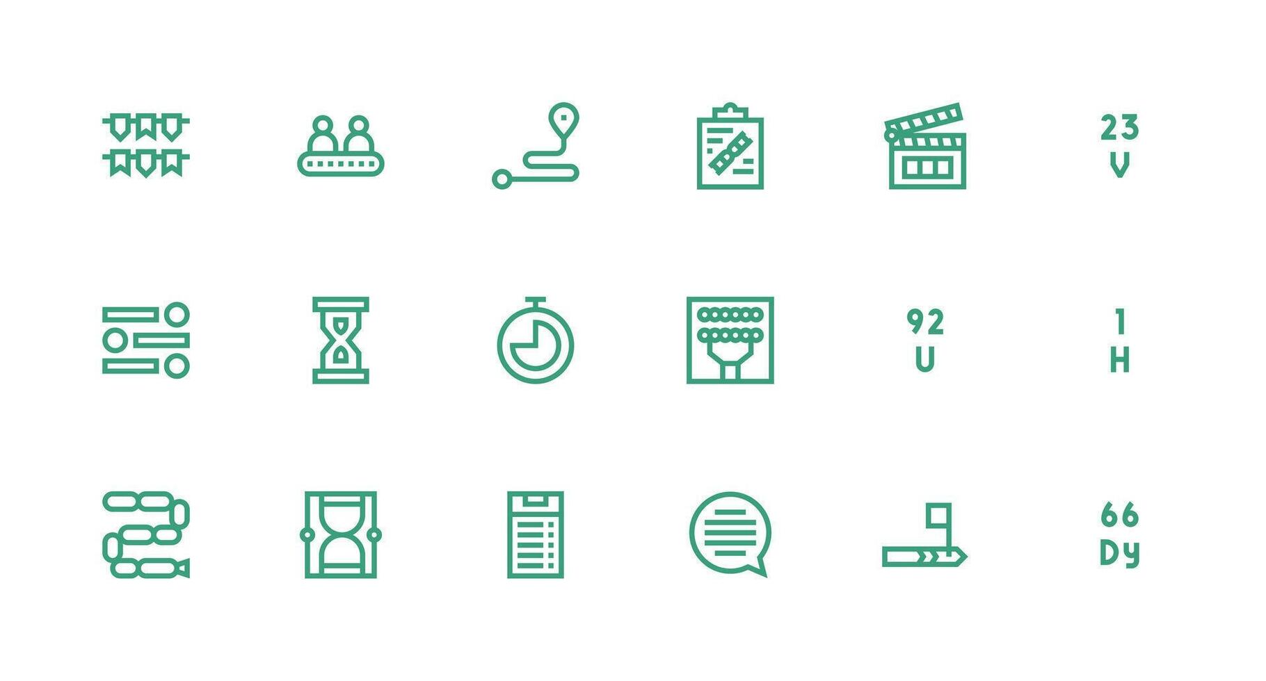 18 Strong Stroke Line Icons for Sequence Graphics Line Icon Collection vector