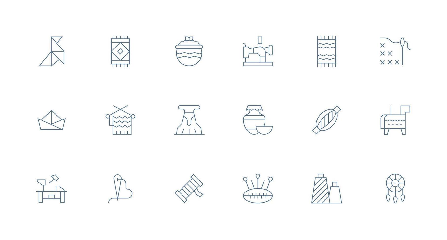 Handmade Set with 18 Minimal Line Icons Neat Icon Set vector