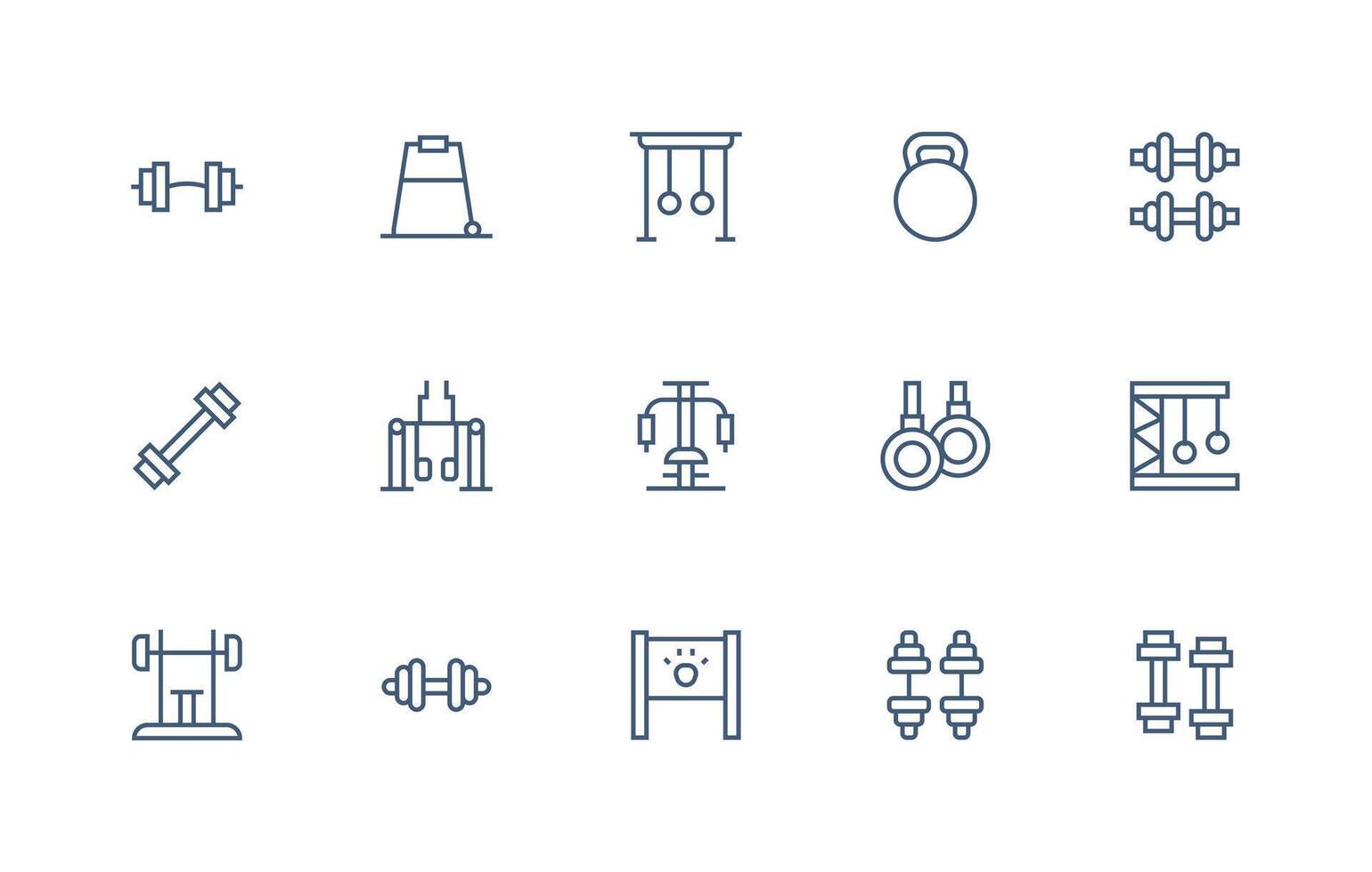 Bodybuilding Visual Pack containing 15 Regular Line Icons Core Icon Collection for Daily Tasks vector