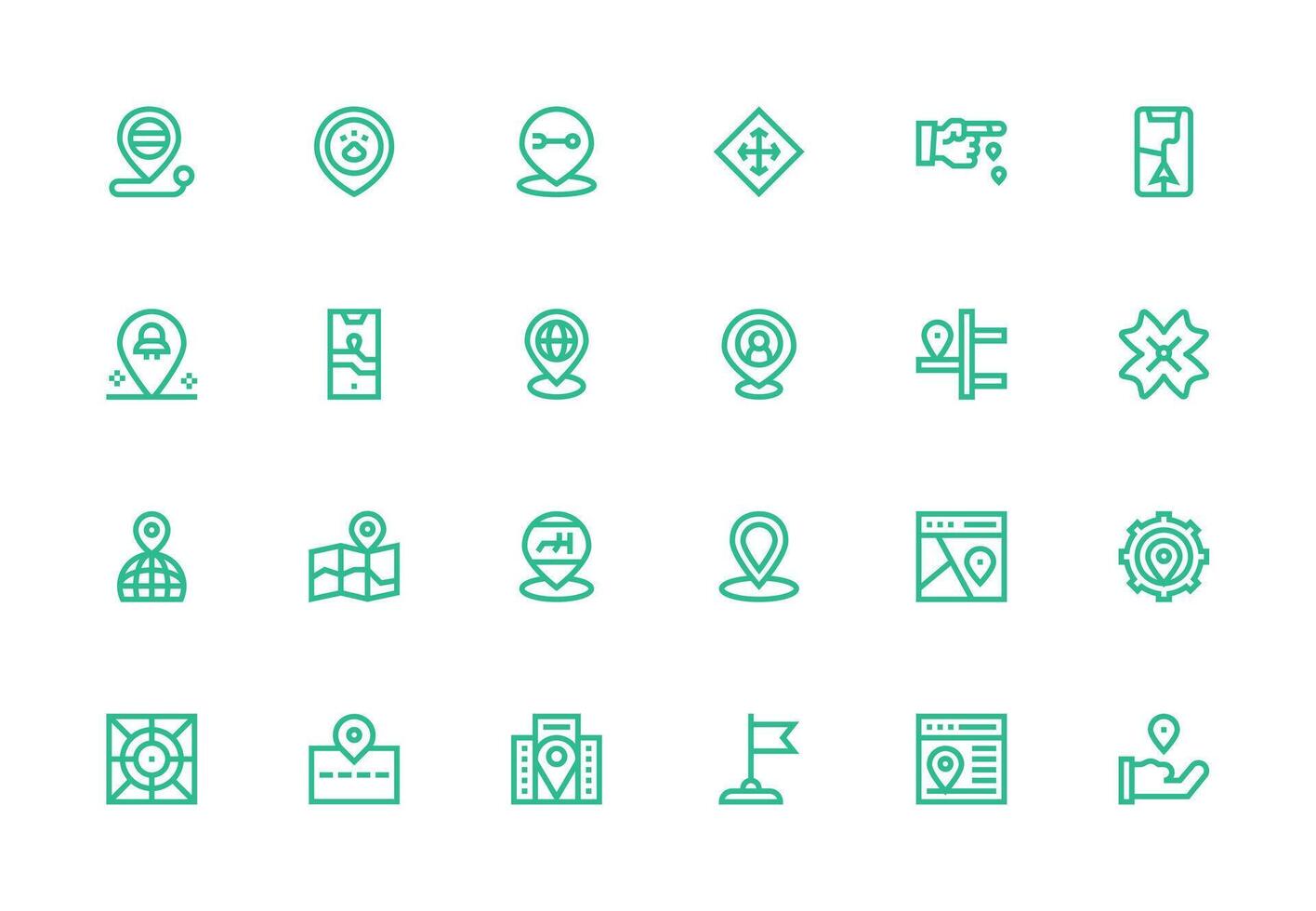 24 Icons for Coordinates in Thick Line Line Format Design Ready Icon Set for Teams vector