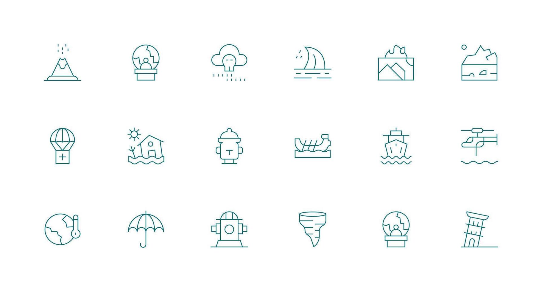 Minimal Line Icons from Disaster Set with 18 Vectors Basic Icon Series