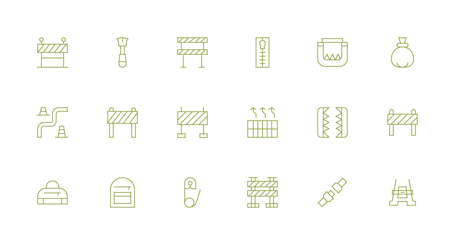 Closure Icon Set with 18 Minimal Line Graphics Clean Icon Collection for Web Use vector