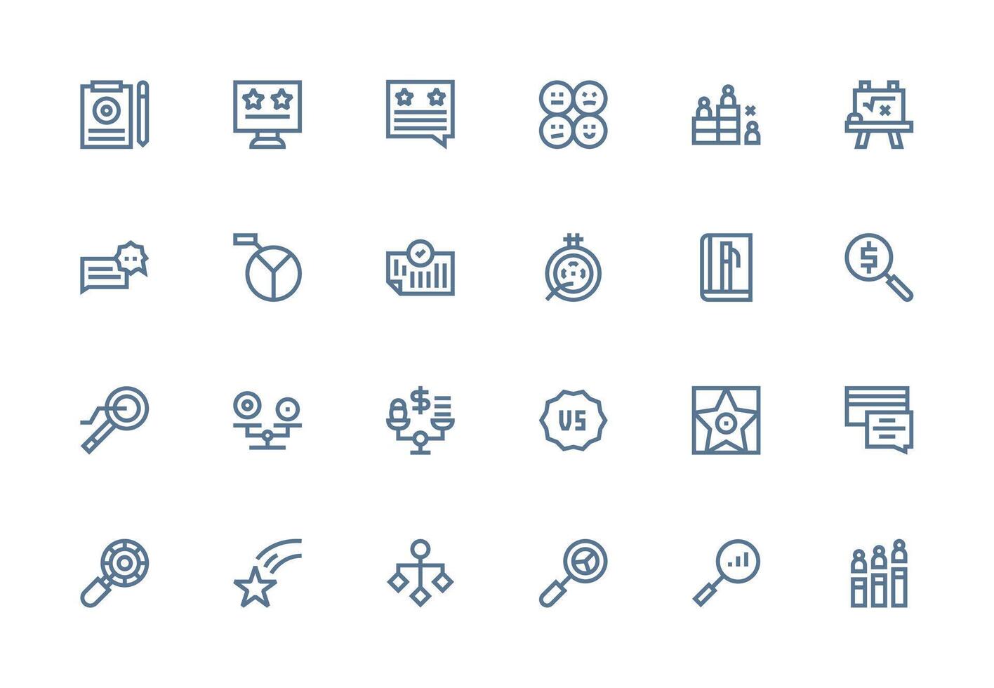 Thick Line Line Icons from Evaluation Set with 24 Vectors Interface Icons for Daily Use
