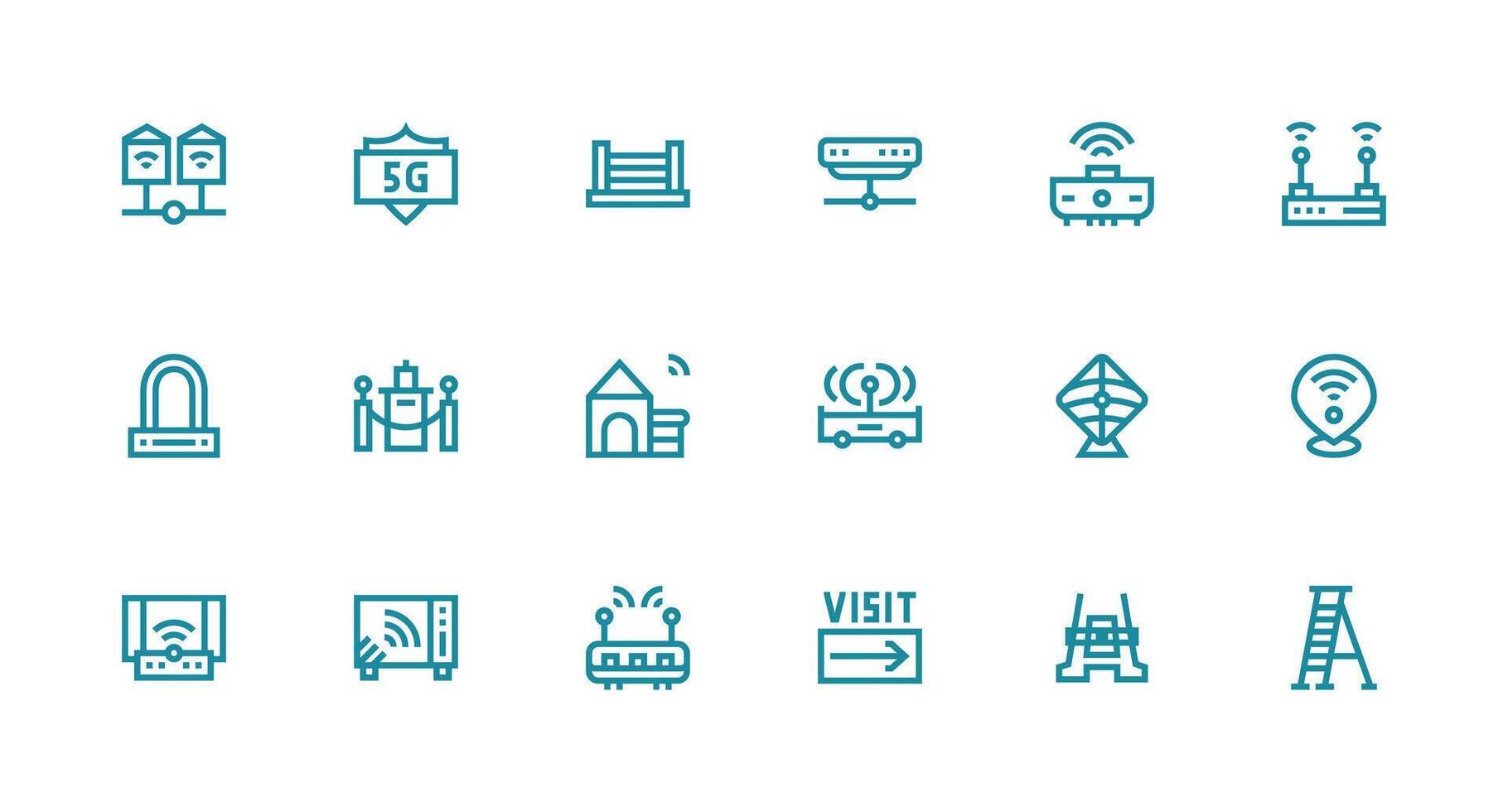Strong Stroke Line Icons from Access Point Set with 18 Vectors Pixel Perfect Icon Set