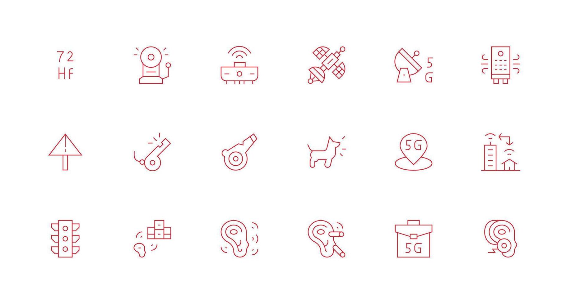 Signal Set with 18 Minimal Line Icons Layout Icon Collection vector