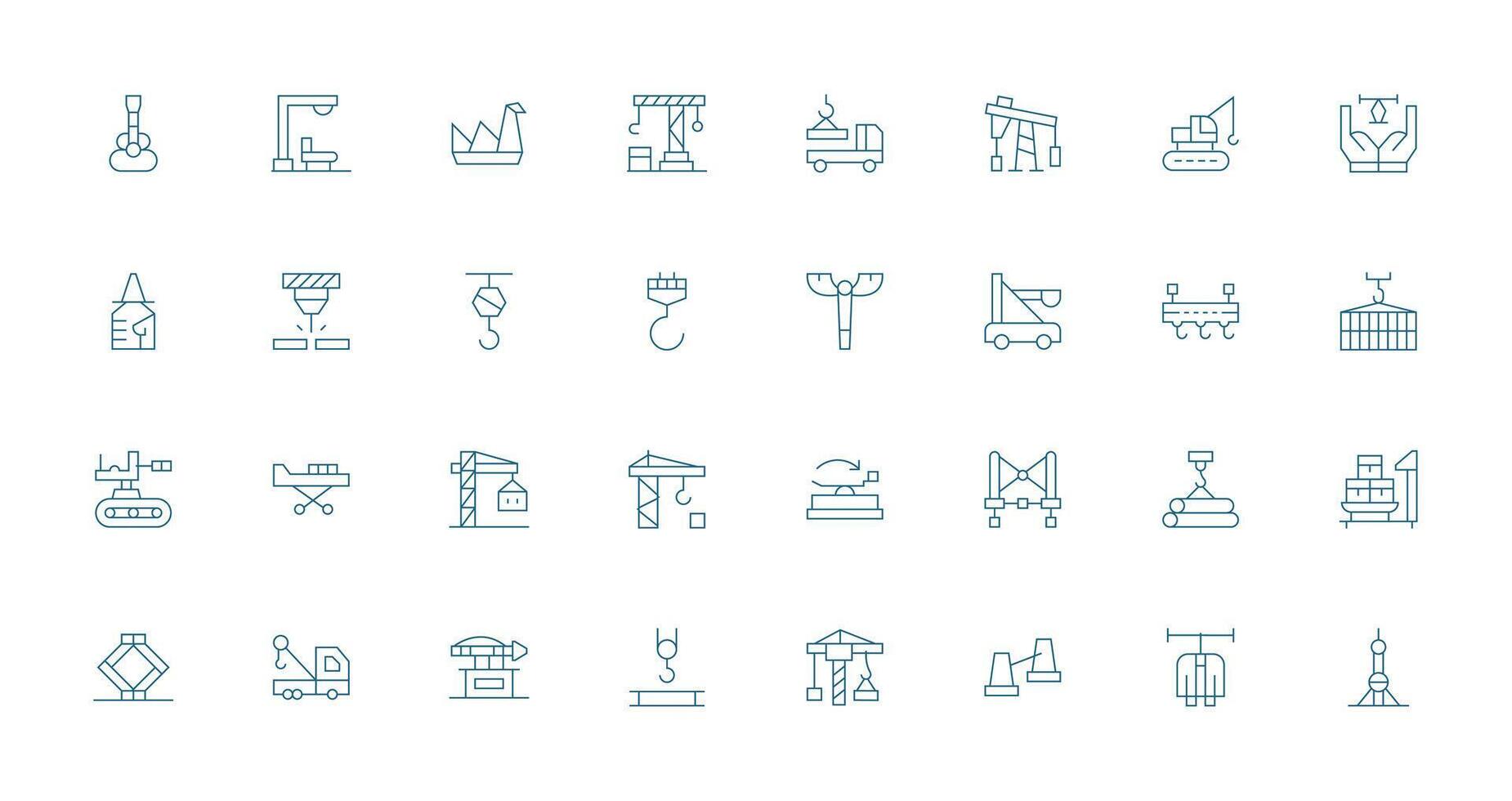Thin Line Icons from Crane Set with 32 Vectors UI and UX Focused Icon Collection