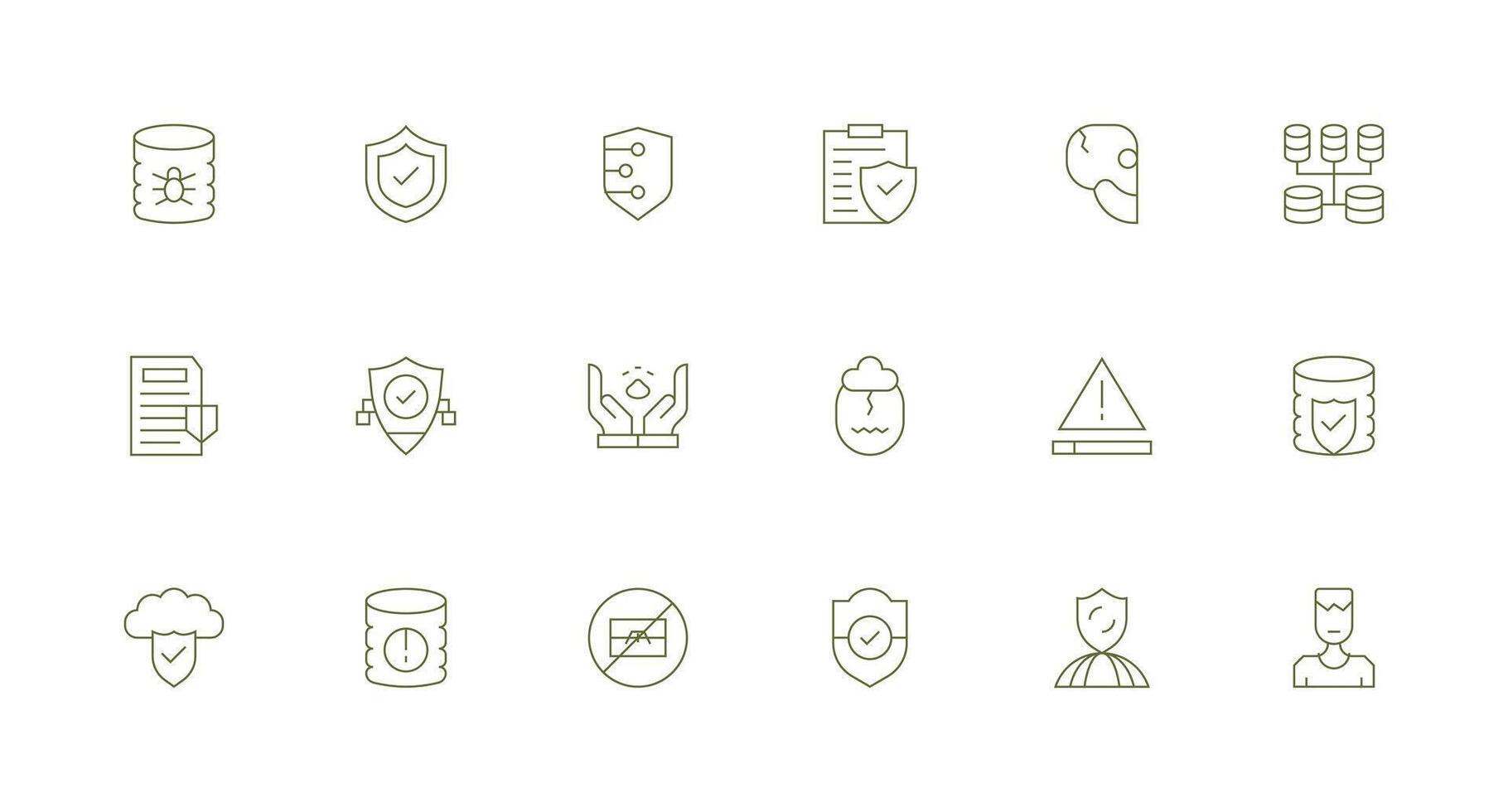 18 Minimal Line Designs for Data Integrity Icons Fully Editable Icon Set for Web vector
