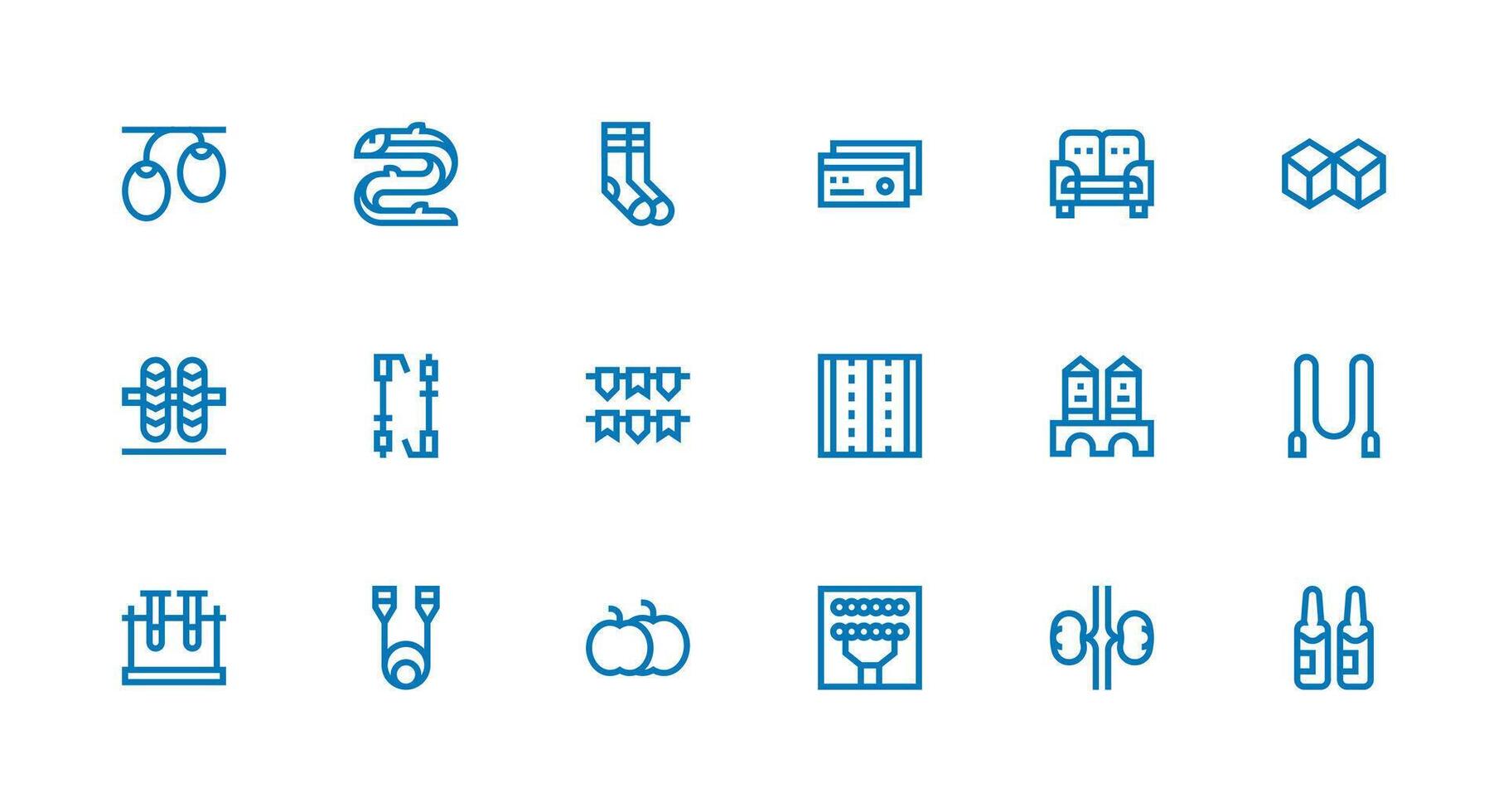 Double Visual Pack containing 18 Strong Stroke Line Icons Quick Access Icons for UI Development vector