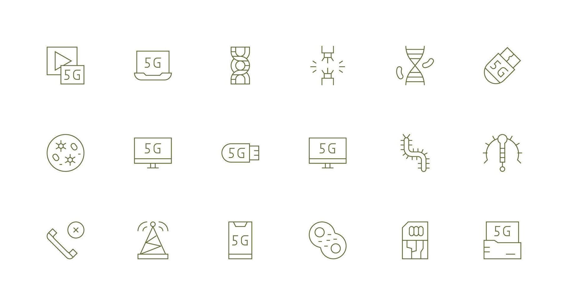 18 Minimal Line Vectors for Cellular Theme Icons Built for Visual Consistency Pack
