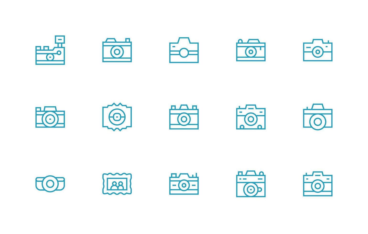 Regular Line Icons from Snapshot Set with 15 Vectors High-Resolution Icons for Any Platform