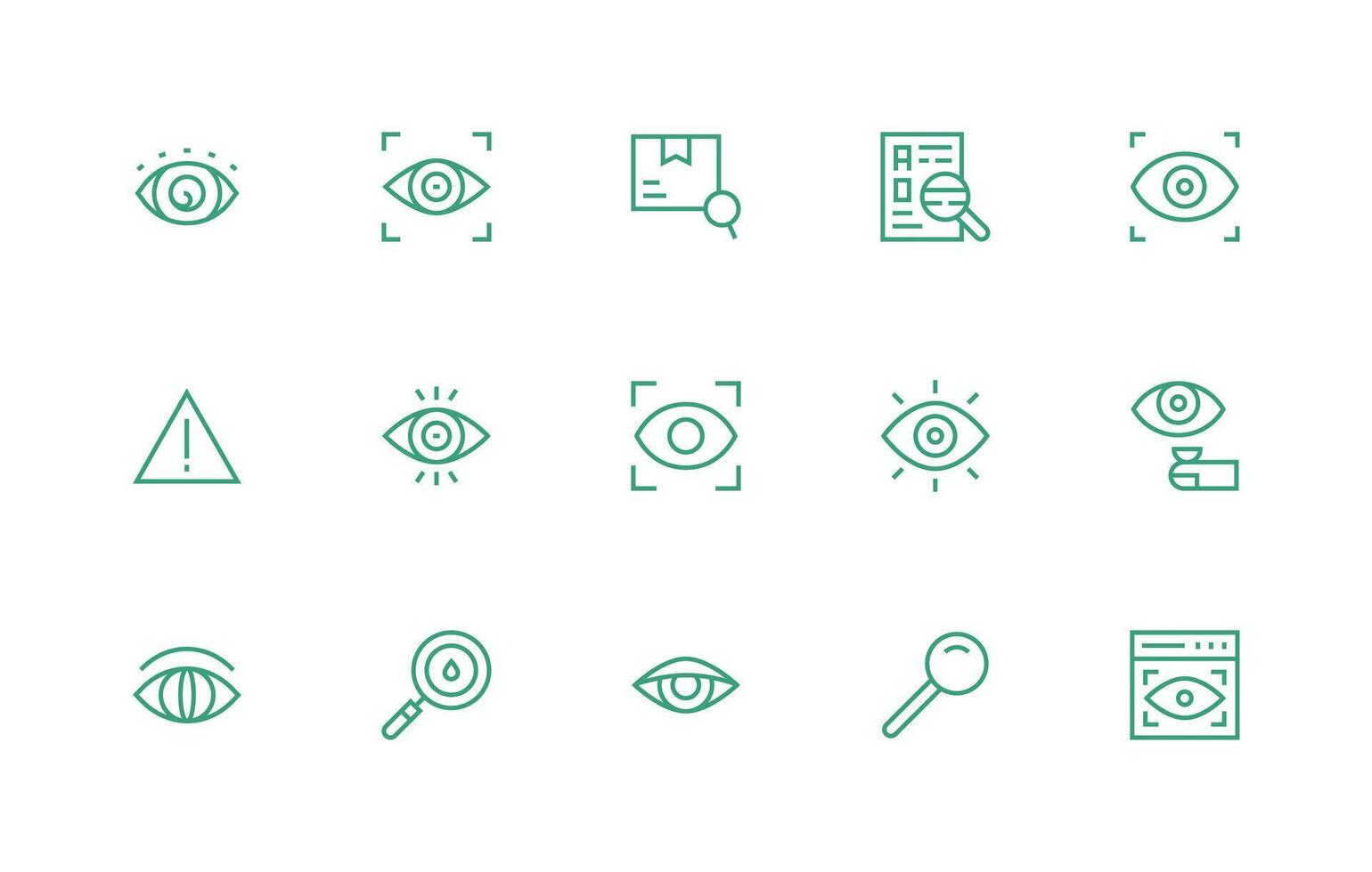 Inspect Visual Pack containing 15 Regular Line Icons User Interface Icons for Digital Products vector