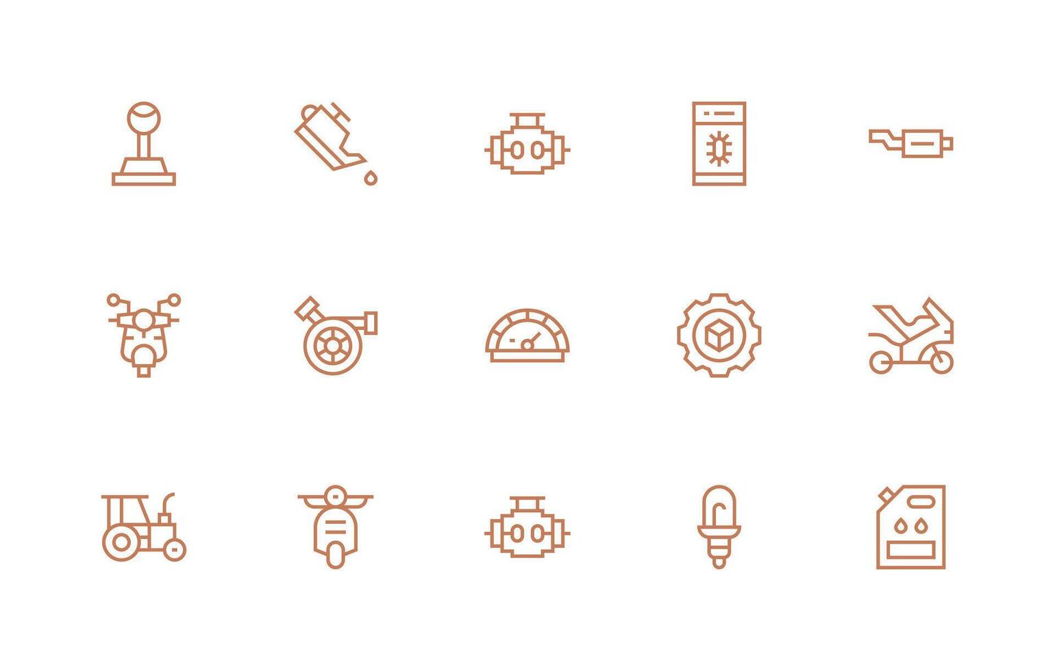 Engine featuring 15 Icons in Regular Line Design Pixel Perfect Icons for Modern Apps vector