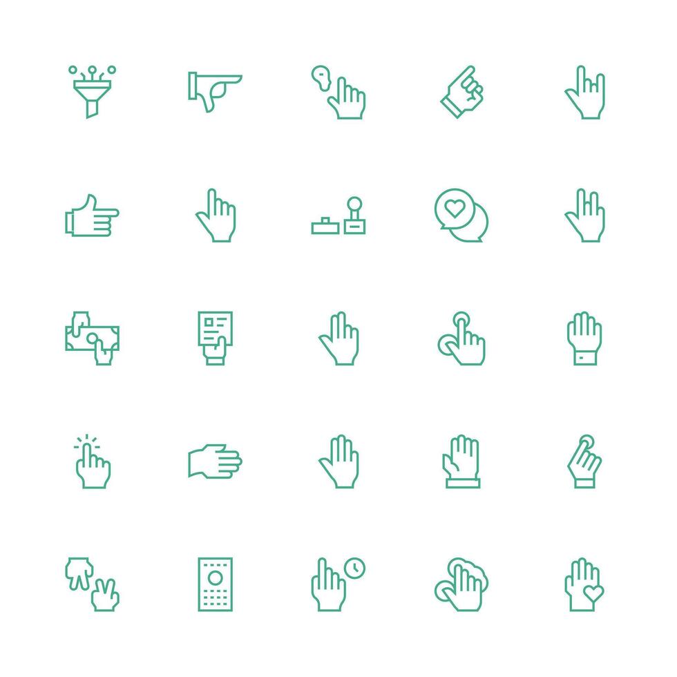 Select Icon Set with 25 Medium Stroke Outline Graphics Scalable Icons for All Themes vector