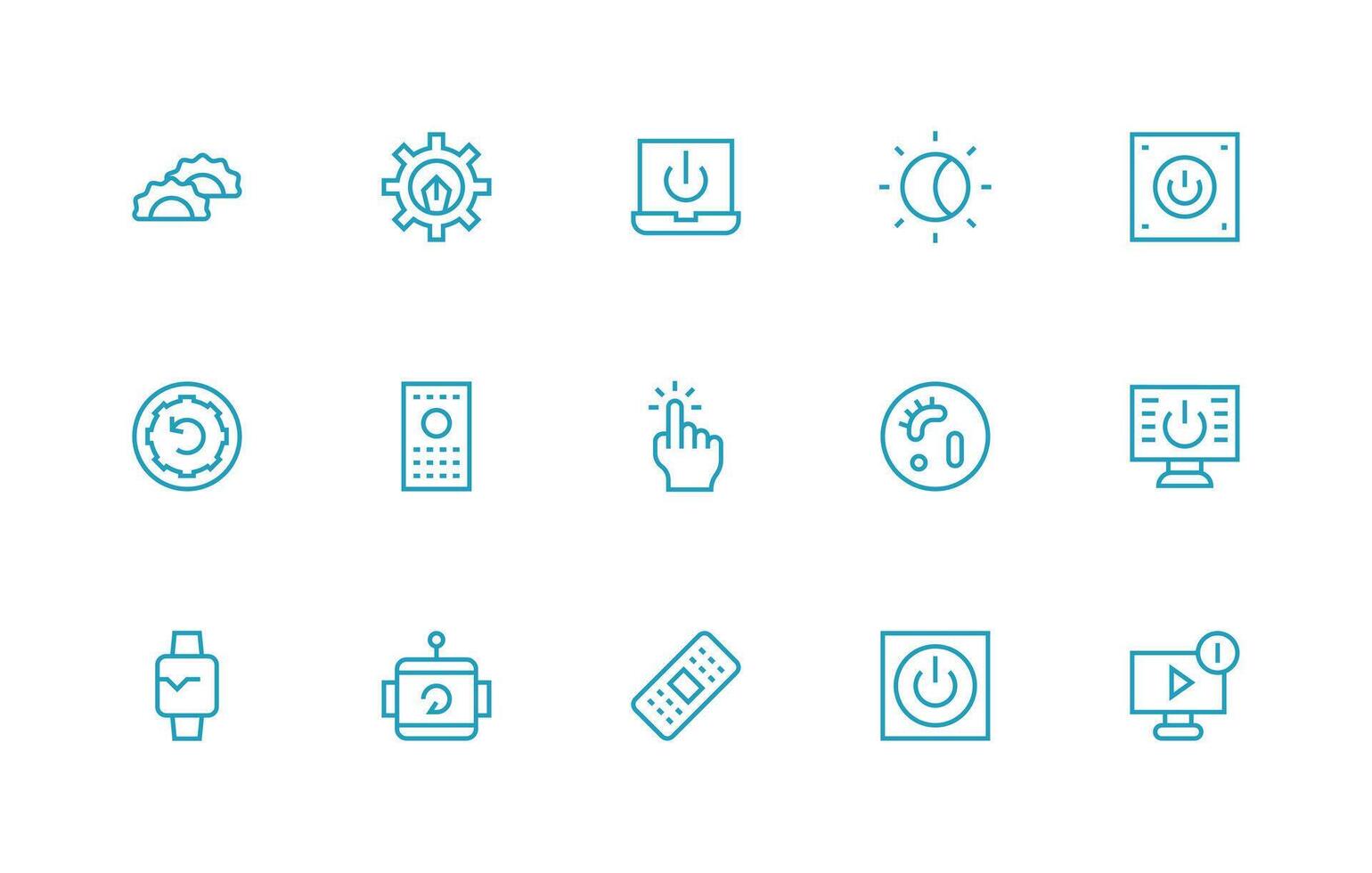 15 Icons for Function in Regular Line Format Universal Icon Pack vector